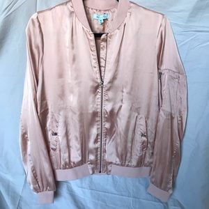 Satin Pink Bomber Jacket